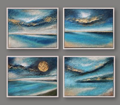 Spring Day - Sennen Cove - 4 Paintings Framed
